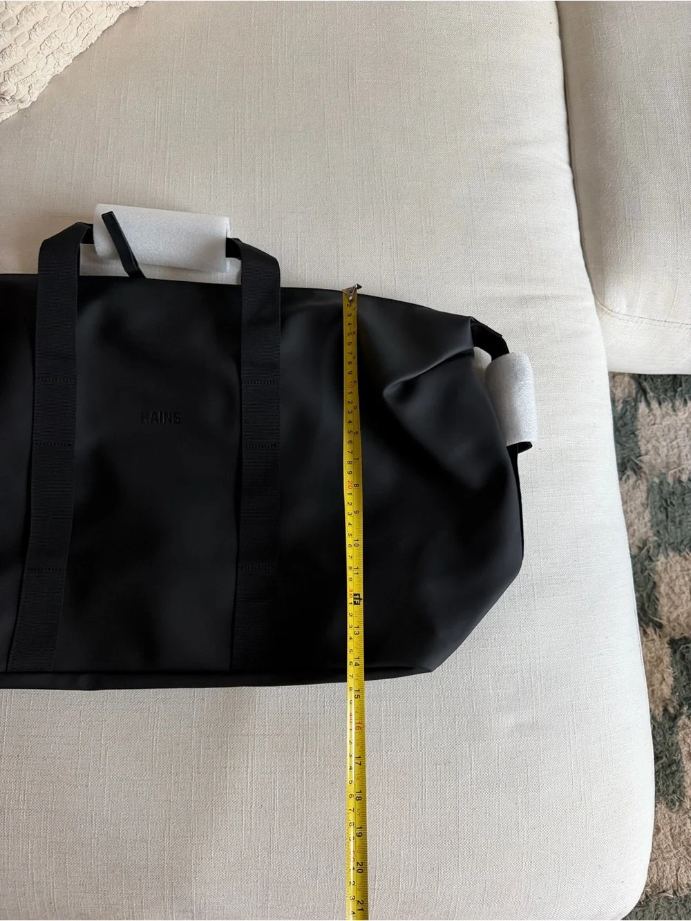 New Rains Black Minimal Weekend Duffel